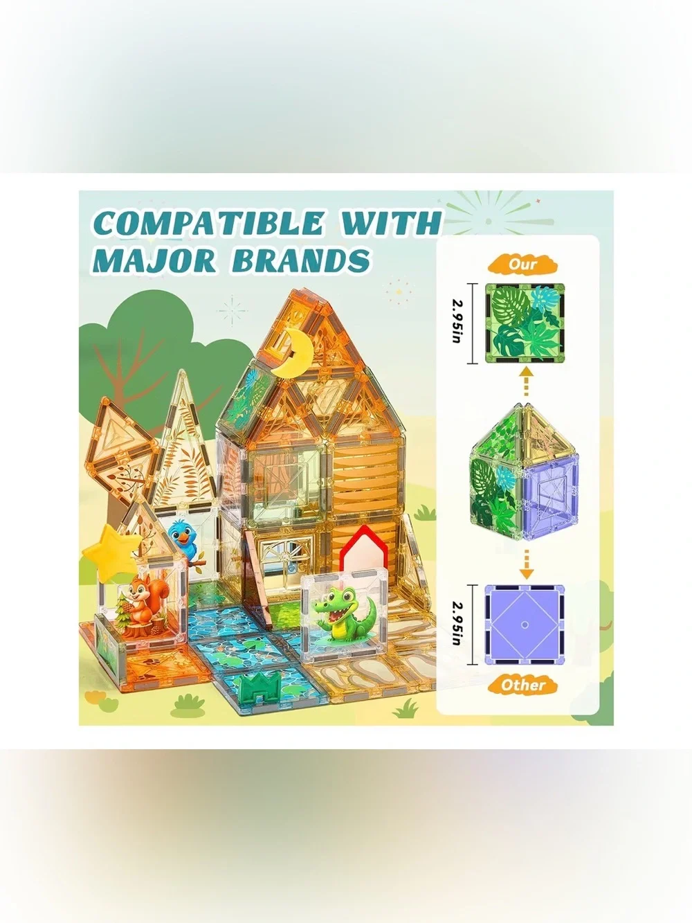 Magnetic Building Tiles Playset for Kids